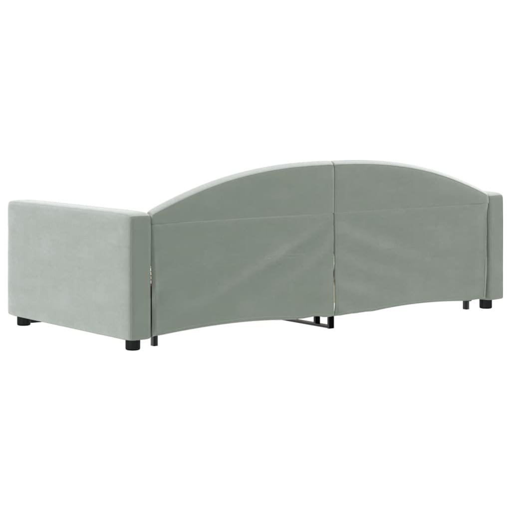 Daybed with Trundle&Drawers without Mattress Light Grey 90x190 cm Single
