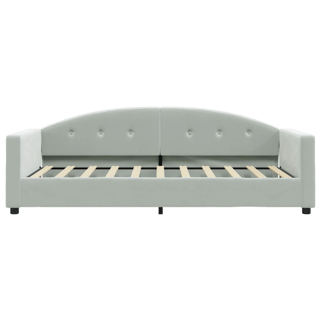 Daybed with Trundle&Drawers without Mattress Light Grey 90x190 cm Single