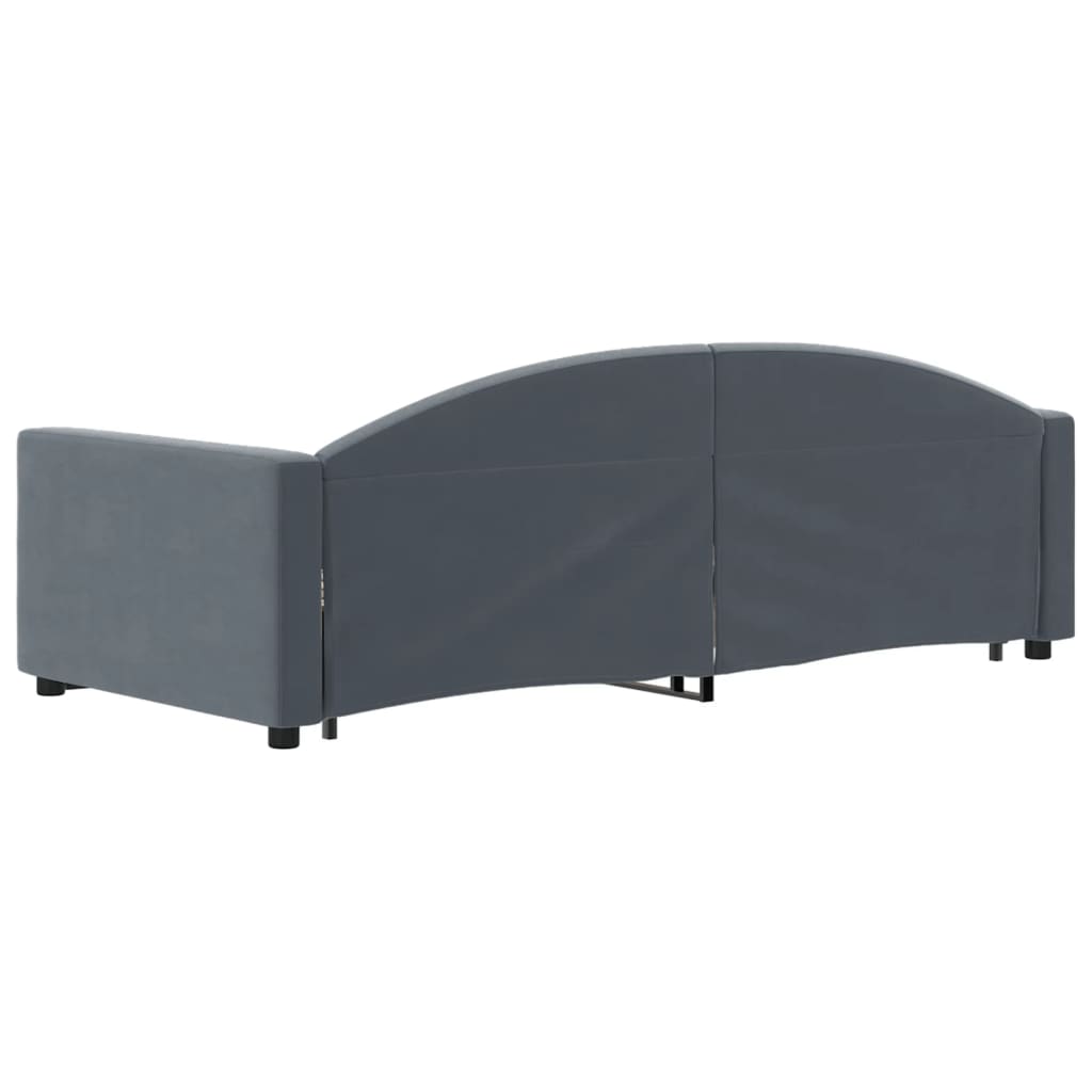 Daybed with Trundle&Drawers without Mattress Dark Grey 90x190 cm Single
