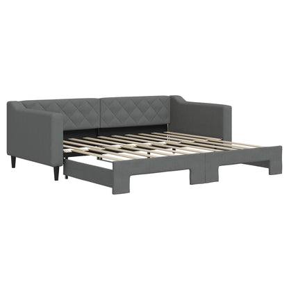 Daybed with Trundle without Mattress Dark Grey 90x190 cm Single