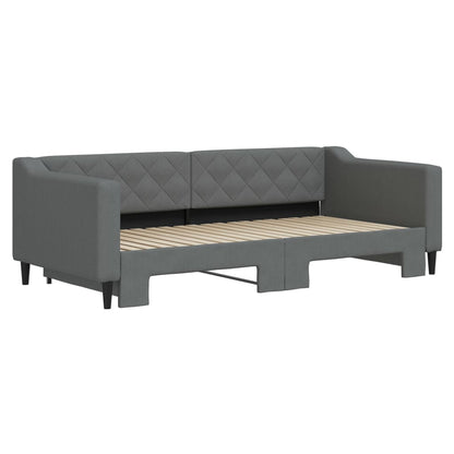 Daybed with Trundle without Mattress Dark Grey 90x190 cm Single