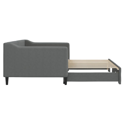 Daybed with Trundle without Mattress Dark Grey 90x190 cm Single