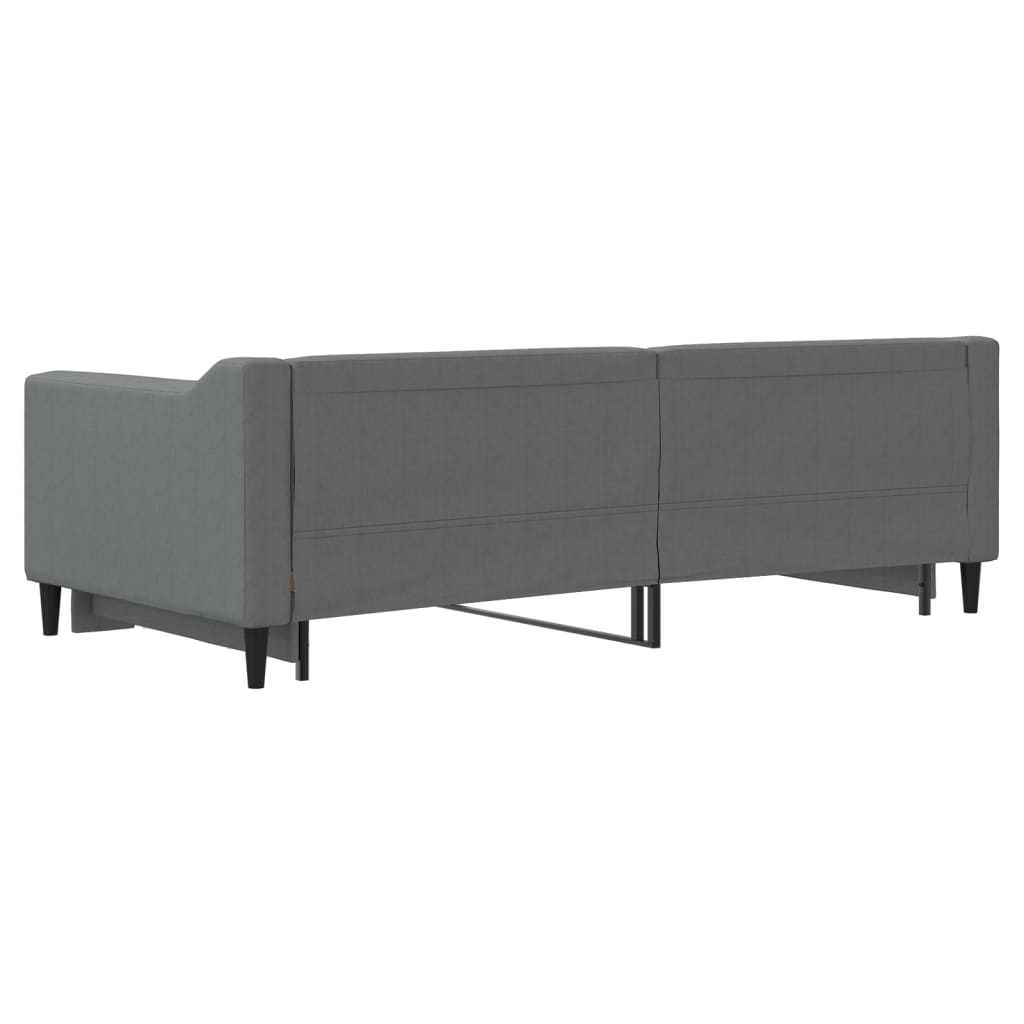 Daybed with Trundle without Mattress Dark Grey 90x190 cm Single