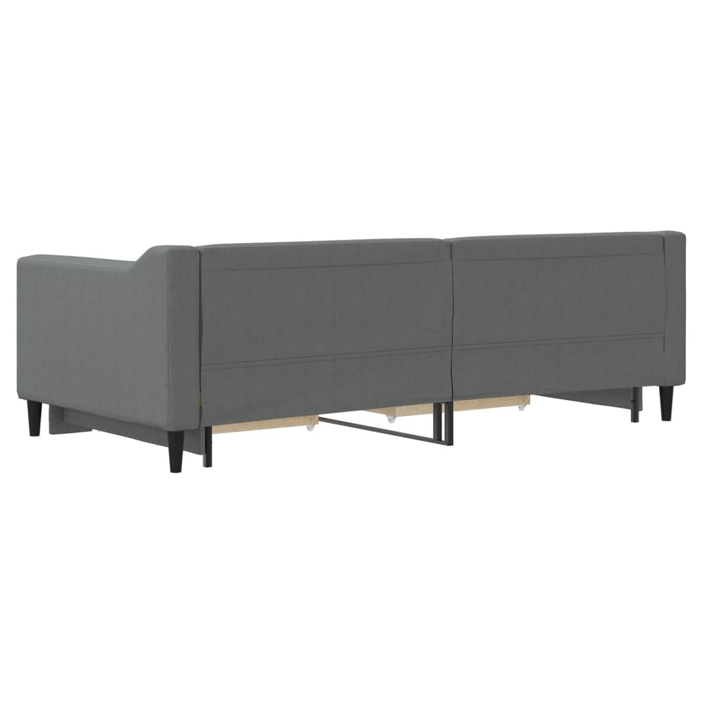 Daybed with Trundle&Drawers without Mattress Dark Grey 90x190 cm Single