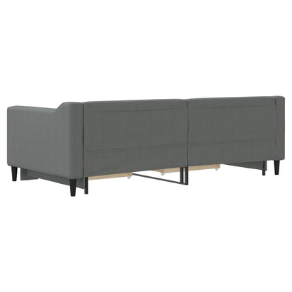 Daybed with Trundle&Drawers without Mattress Dark Grey 90x190 cm Single