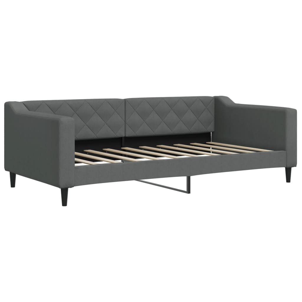 Daybed with Trundle&Drawers without Mattress Dark Grey 90x190 cm Single