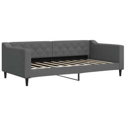Daybed with Trundle&Drawers without Mattress Dark Grey 90x190 cm Single