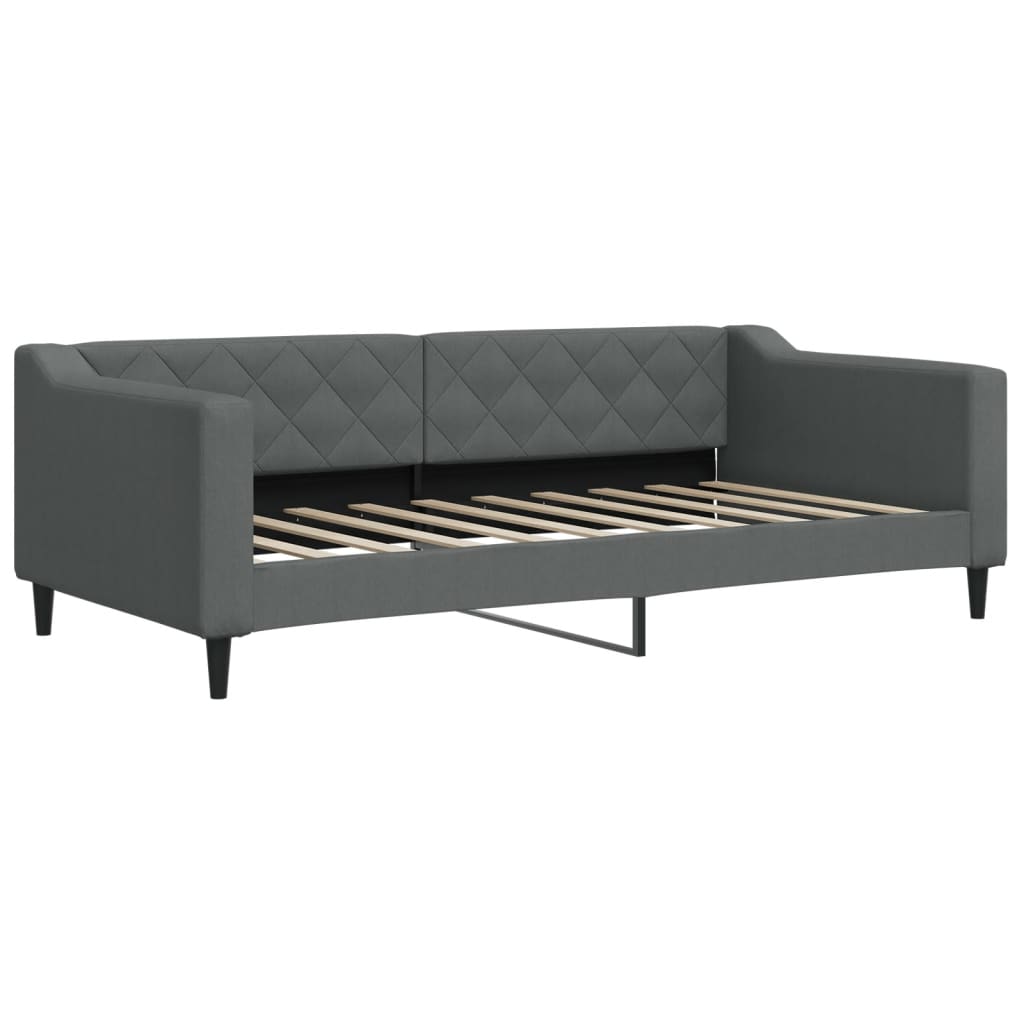 Daybed with Trundle and Drawers Dark Grey 90x190 cm Fabric