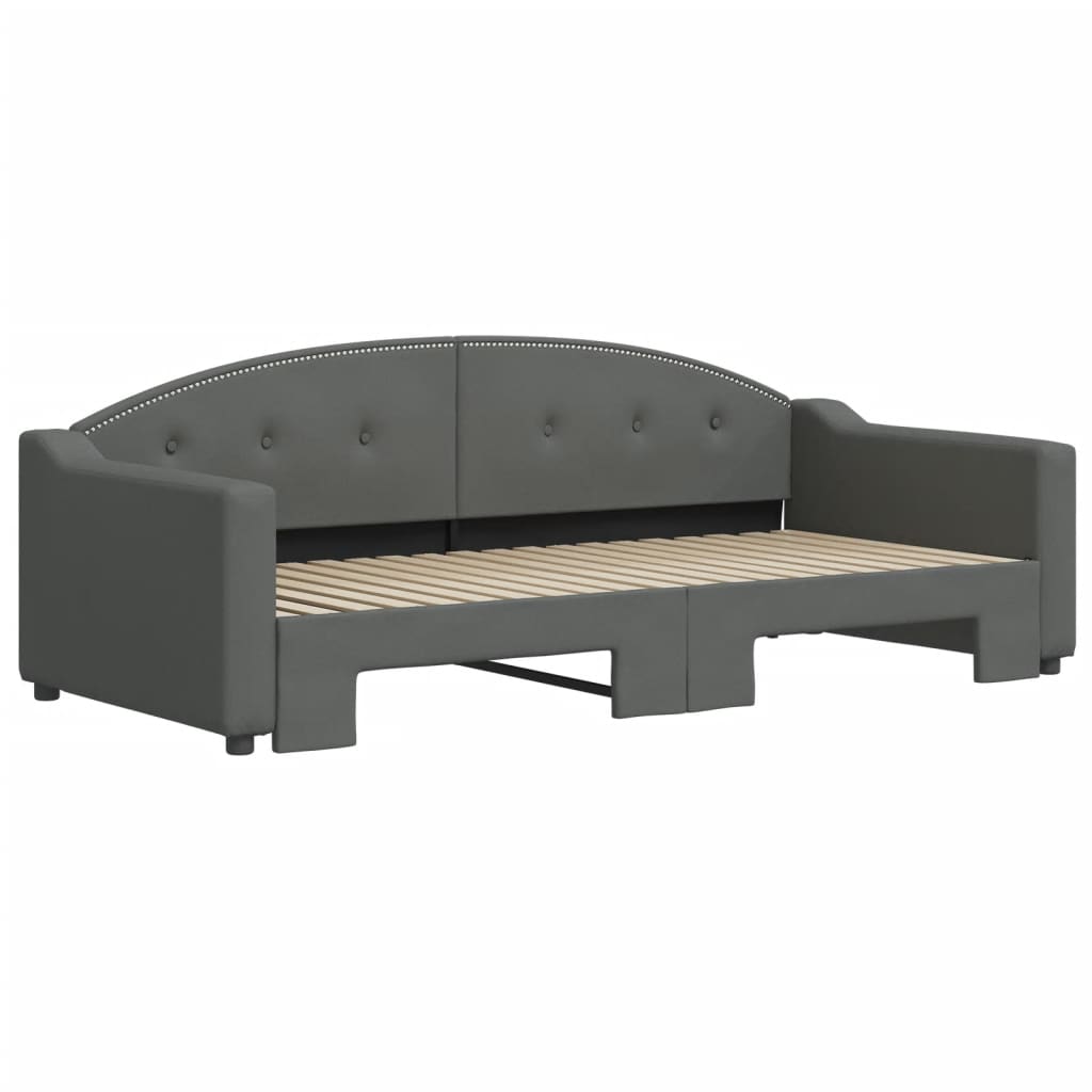 Daybed with Trundle without Mattress Dark Grey 90x190 cm Single
