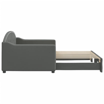 Daybed with Trundle without Mattress Dark Grey 90x190 cm Single