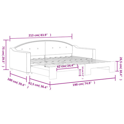 Daybed with Trundle without Mattress Dark Grey 90x190 cm Single