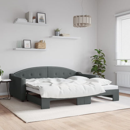 Daybed with Trundle without Mattress Dark Grey 90x190 cm Single
