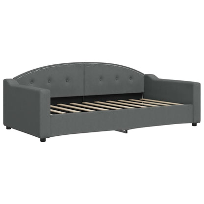 Daybed with Trundle&Drawers without Mattress Dark Grey 90x190 cm Single