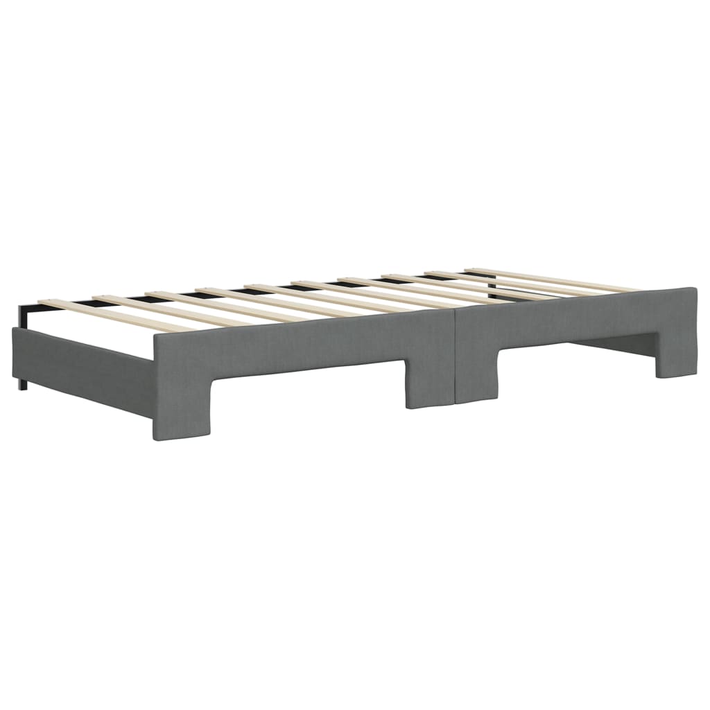 Daybed with Trundle&Drawers without Mattress Dark Grey 90x190 cm Single
