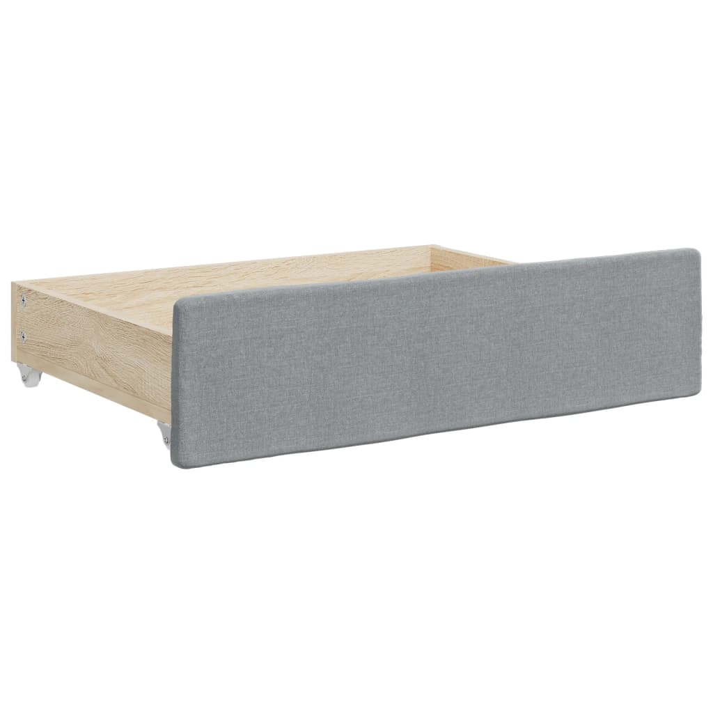 Daybed with Trundle and Drawers Dark Grey 90x190 cm Fabric