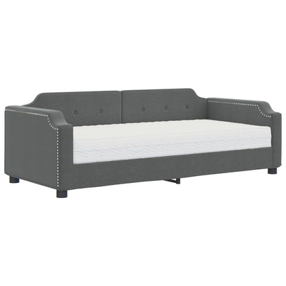 Daybed with Mattress Dark Grey 90x190 cm Fabric