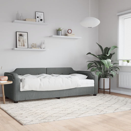 Daybed with Mattress Dark Grey 90x190 cm Fabric