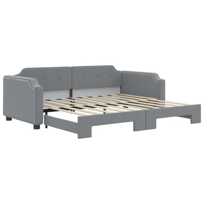 Daybed with Trundle without Mattress Light Grey 90x190 cm Single