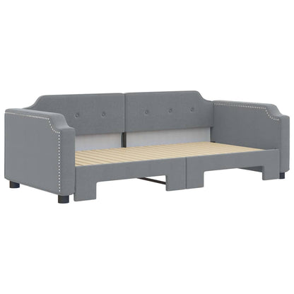 Daybed with Trundle without Mattress Light Grey 90x190 cm Single