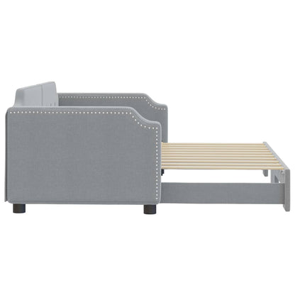 Daybed with Trundle without Mattress Light Grey 90x190 cm Single