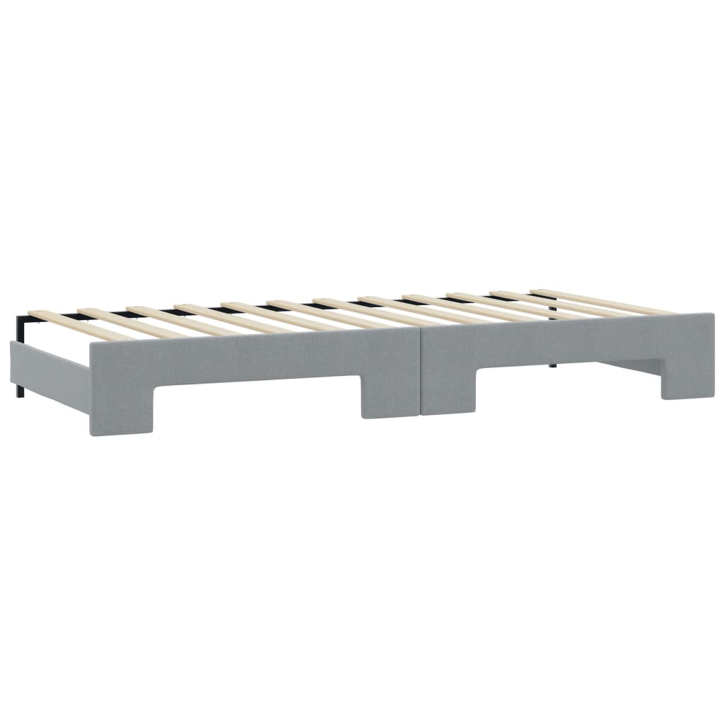 Daybed with Trundle without Mattress Light Grey 90x190 cm Single