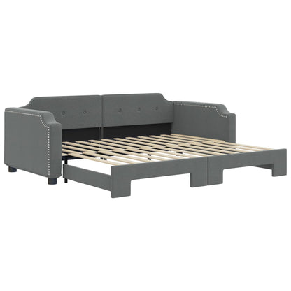 Daybed with Trundle without Mattress Dark Grey 90x190 cm Single