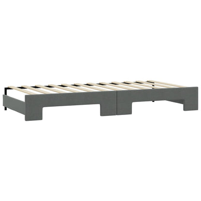 Daybed with Trundle without Mattress Dark Grey 90x190 cm Single