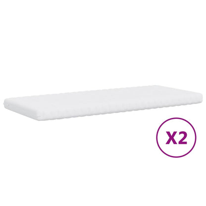 Daybed with Trundle and Mattresses Light Grey 90x190 cm Fabric