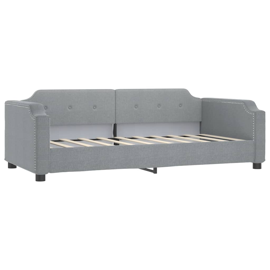 Daybed with Trundle&Drawers without Mattress Light Grey 90x190 cm Single