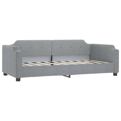 Daybed with Trundle&Drawers without Mattress Light Grey 90x190 cm Single