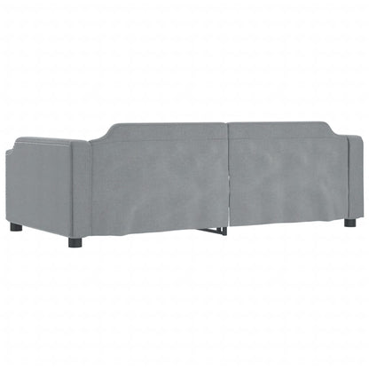 Daybed with Trundle&Drawers without Mattress Light Grey 90x190 cm Single