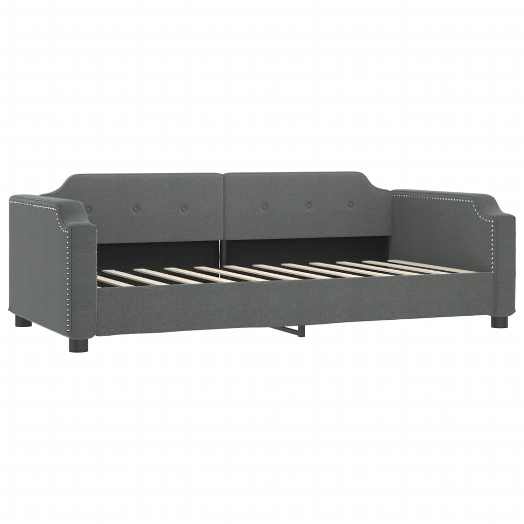 Daybed with Trundle&Drawers without Mattress Dark Grey 90x190 cm Single