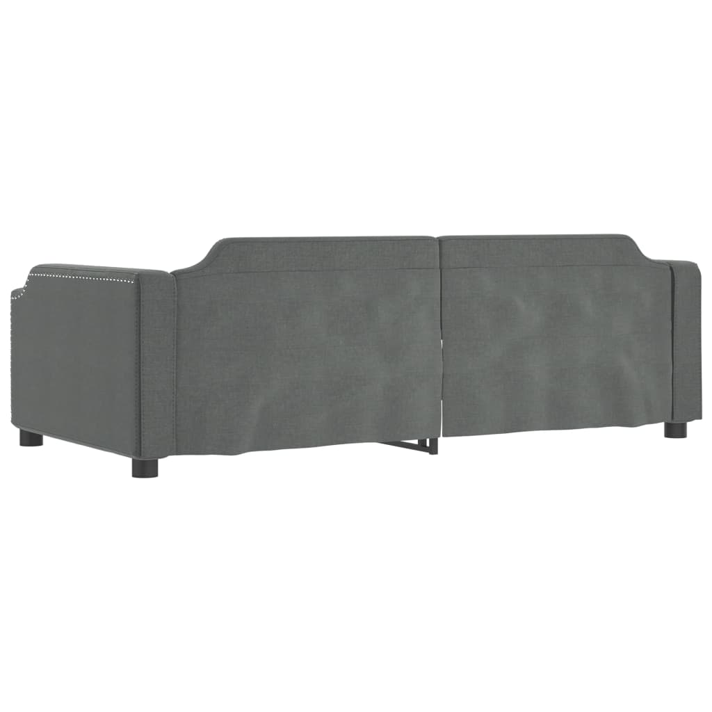 Daybed with Trundle&Drawers without Mattress Dark Grey 90x190 cm Single