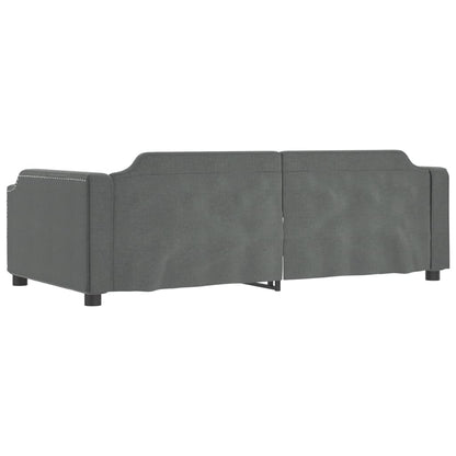 Daybed with Trundle&Drawers without Mattress Dark Grey 90x190 cm Single