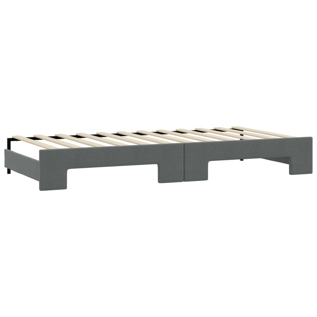 Daybed with Trundle&Drawers without Mattress Dark Grey 90x190 cm Single
