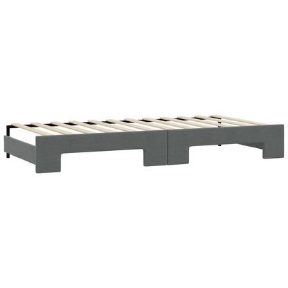 Daybed with Trundle&Drawers without Mattress Dark Grey 90x190 cm Single