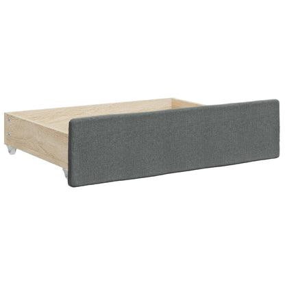 Daybed with Trundle&Drawers without Mattress Dark Grey 90x190 cm Single