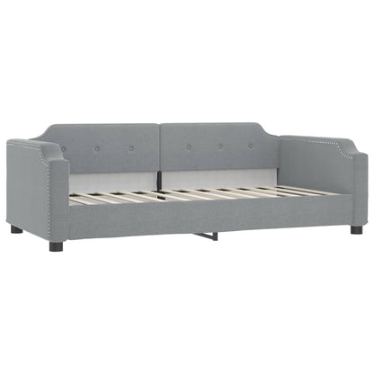 Daybed with Trundle and Drawers Light Grey 90x190 cm Fabric