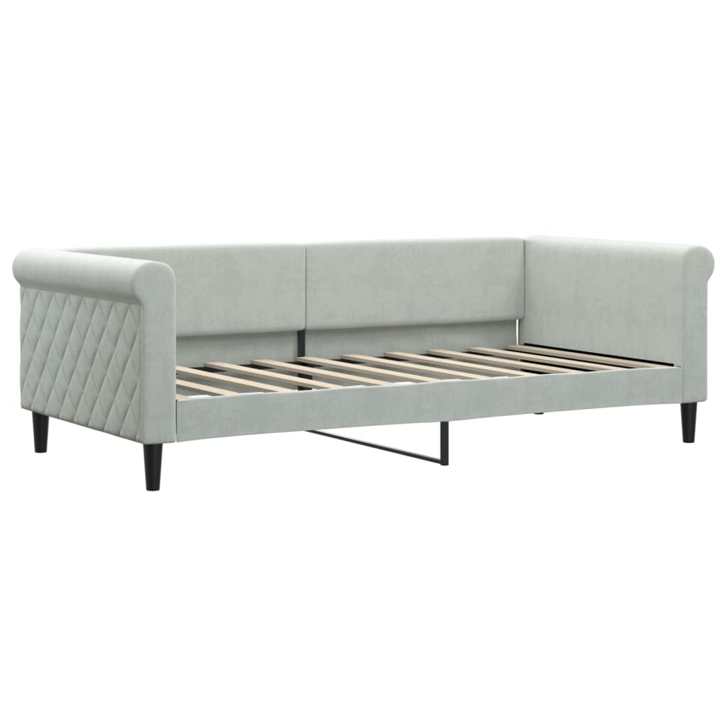 Daybed with Mattress Blue Light Grey 90x190 cm Velvet