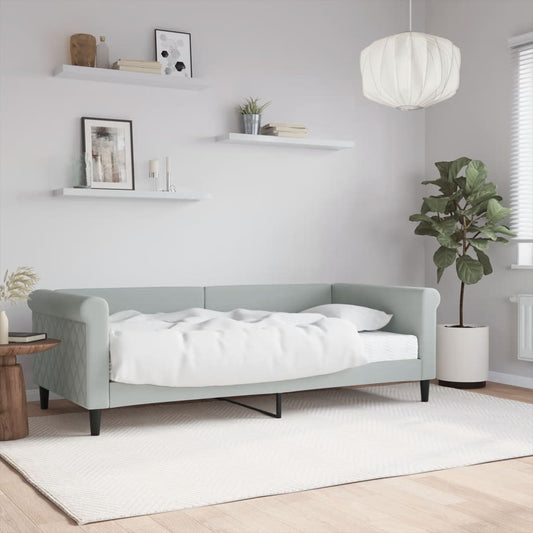 Daybed with Mattress Blue Light Grey 90x190 cm Velvet