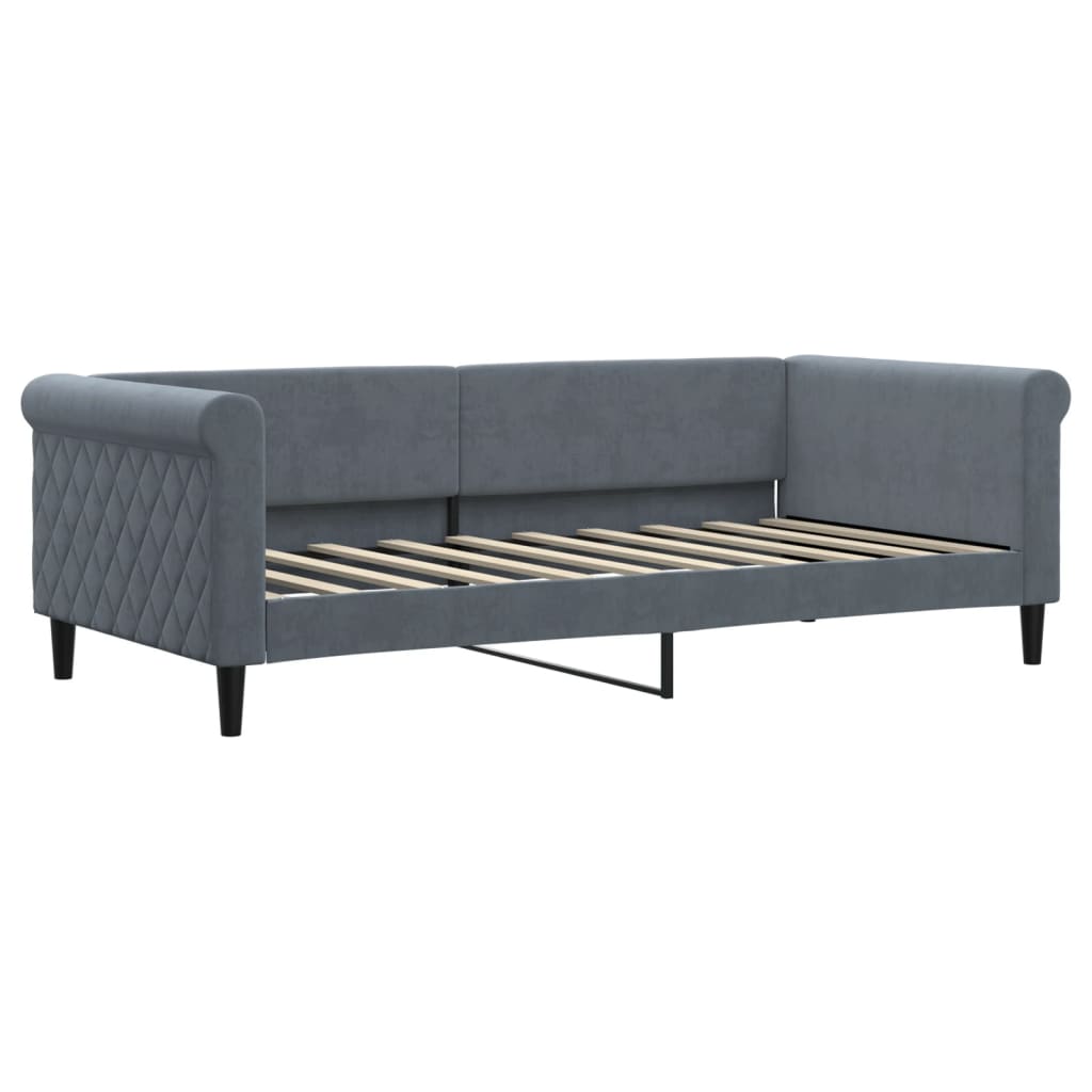 Daybed with Mattress Blue Dark Grey 90x190 cm Velvet