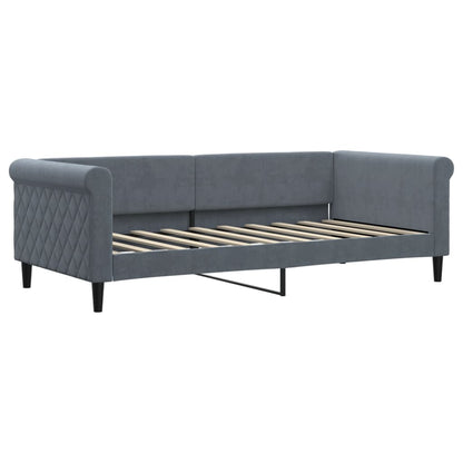 Daybed with Mattress Blue Dark Grey 90x190 cm Velvet
