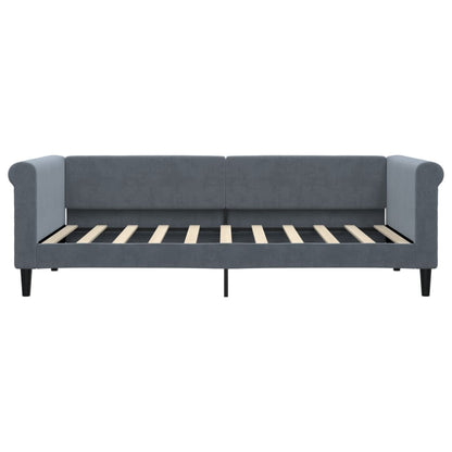 Daybed with Mattress Blue Dark Grey 90x190 cm Velvet