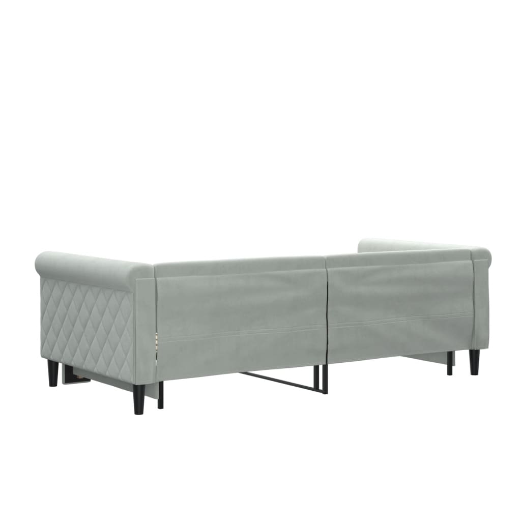 Daybed with Trundle without Mattress Light Grey 90x190 cm Single