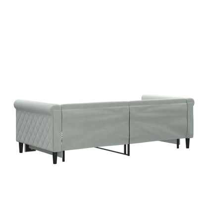 Daybed with Trundle without Mattress Light Grey 90x190 cm Single