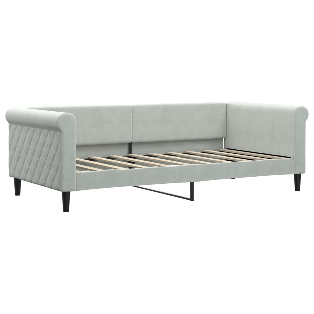 Daybed with Trundle without Mattress Light Grey 90x190 cm Single