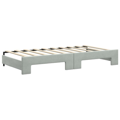 Daybed with Trundle without Mattress Light Grey 90x190 cm Single