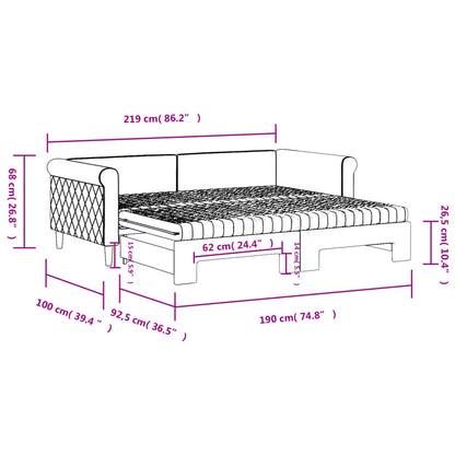 Daybed with Trundle and Mattresses Dark Grey 90x190 cm Velvet