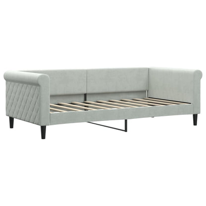 Daybed with Trundle&Drawers without Mattress Light Grey 90x190 cm Single