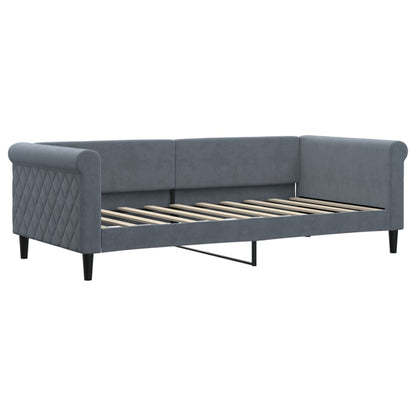 Daybed with Trundle and Drawers Dark Grey 90x190 cm Velvet